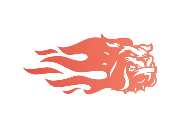 Bulldogge Feuer Logo Vektor Symbol Illustration für Branding, Autofolien-Aufkleber, Aufkleber und Streifen — Stockvektor