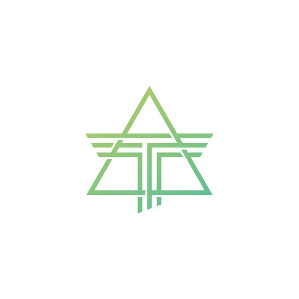 T huruf simbol ikon logo segitiga - Stok Vektor