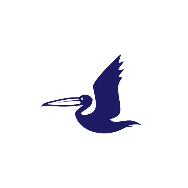 Pélican golfe oiseau côte plage logo vecteur icône illustration — Image vectorielle