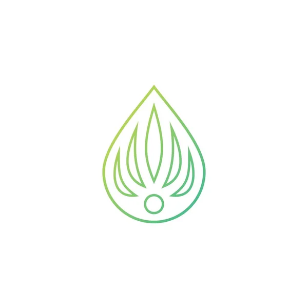 Gota de cannabis logotipo humano icono del vector ilustración — Vector de stock