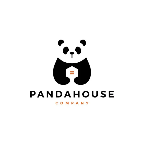 Panda maison logo vectoriel icône illustration — Image vectorielle