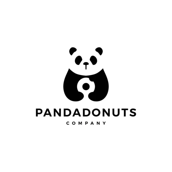 Illustration vectorielle d'icône de logo de donuts de panda — Image vectorielle