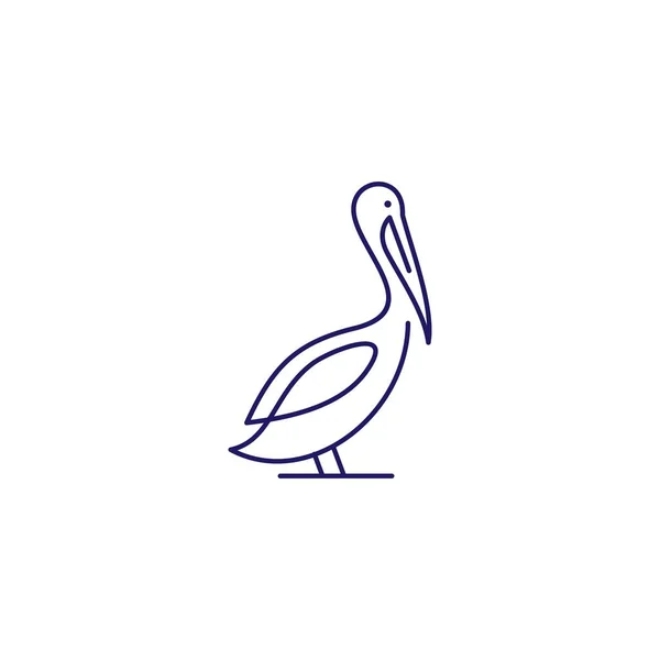 Pelican golfo uccello costa spiaggia logo vettore icona illustrazione — Vettoriale Stock