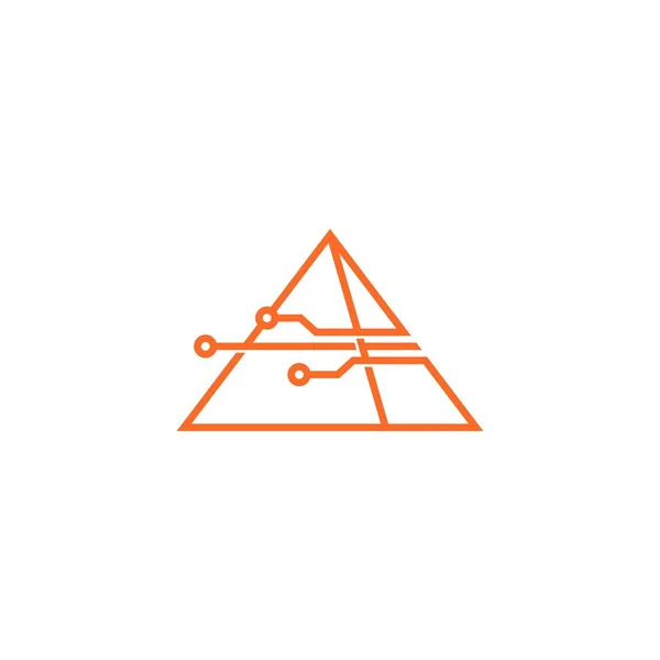 Ilustrasi ikon vektor logo teknologi piramida cerdas - Stok Vektor