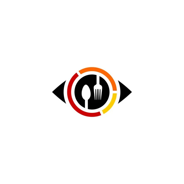 Lihat gambar ikon vektor logo garpu sendok makanan - Stok Vektor