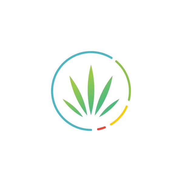 Cannabis Score Meter rund Logo Vektor Symbol — Stockvektor