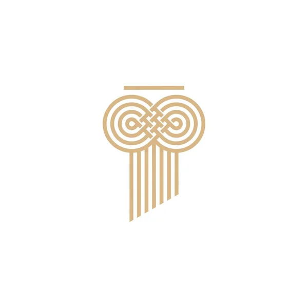 Ikon logo pilar hukum infinity - Stok Vektor
