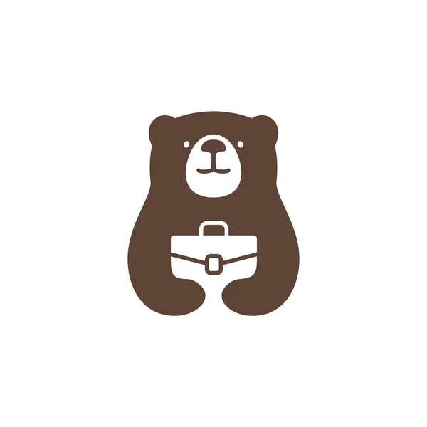 Urso logotipo do trabalho ícone do vetor ilustração — Vetor de Stock