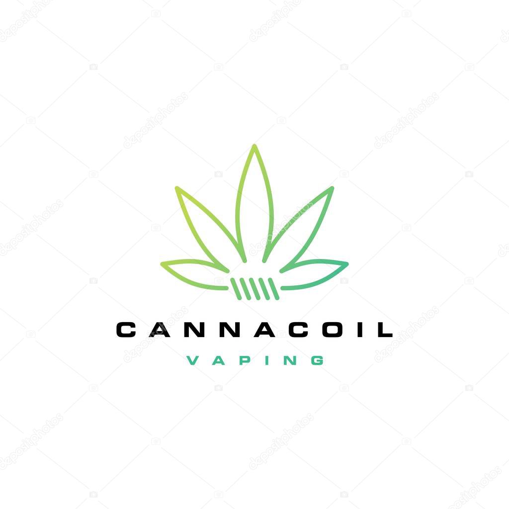 Cannacoil cannabis coil logo vaping for cannabis vape product and liquid brand