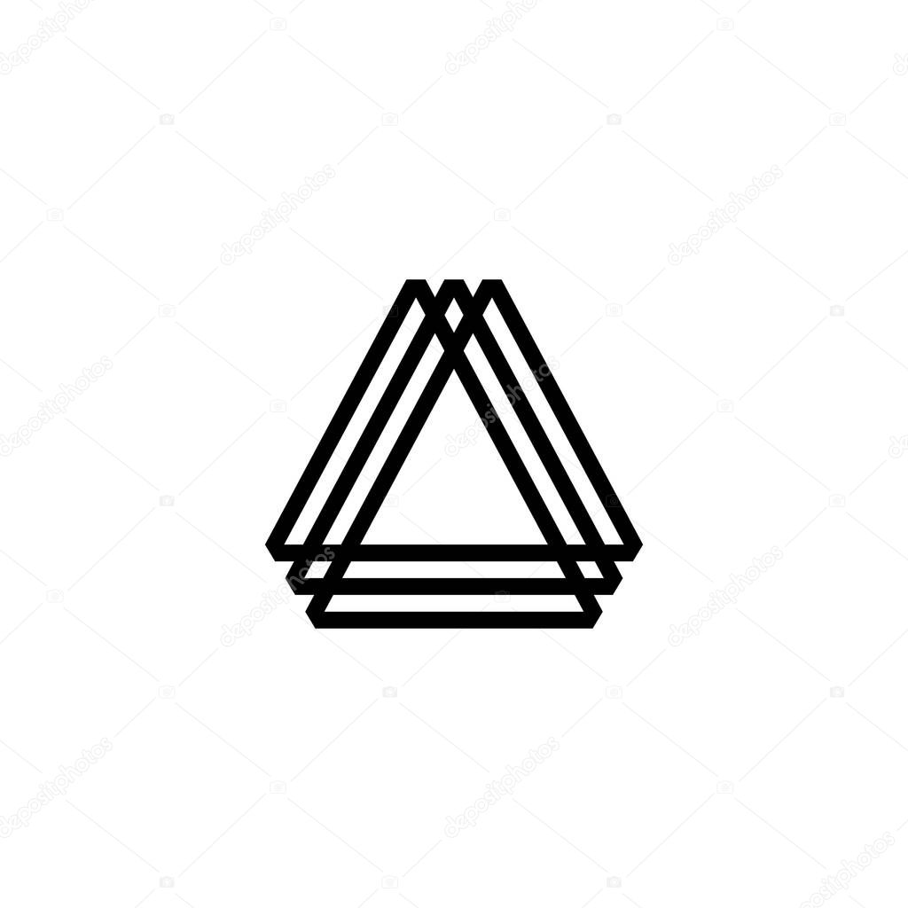 A letter triangle logo vector icon illustration
