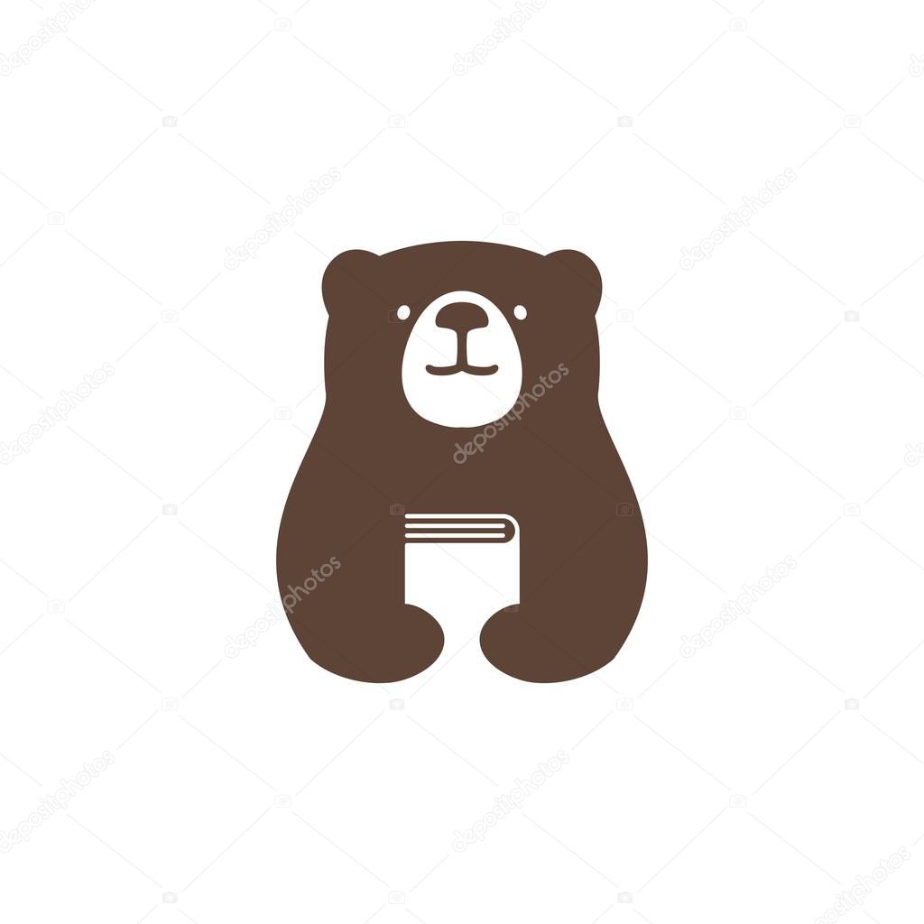 bear book logo vector icon illustration