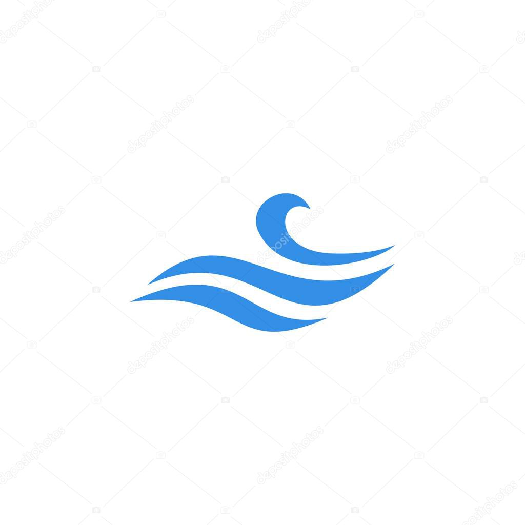 Wave water sea logo vector icon illustration
