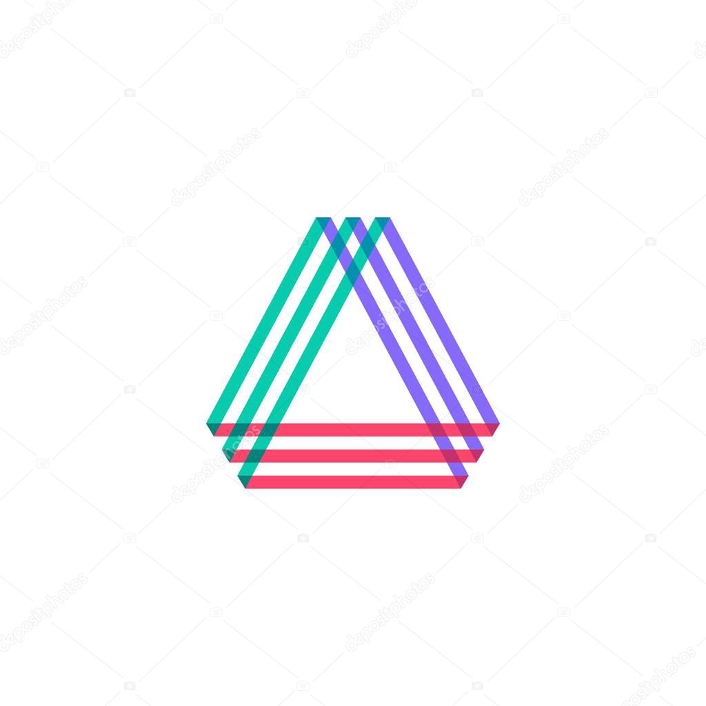 A letter triangle logo vector icon illustration