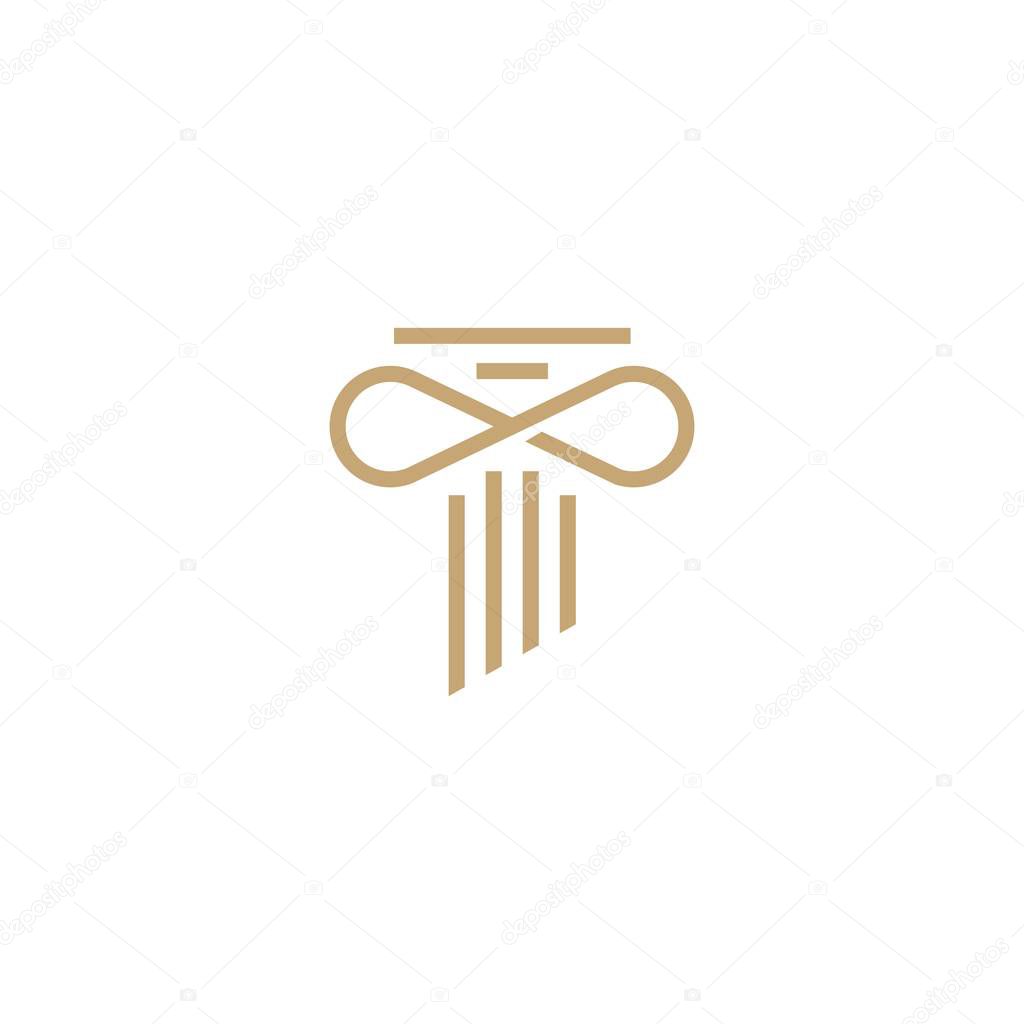 infinity law pillar logo vector icon