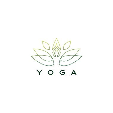 yoga yaprağı lotus logo vektör simgesi illüstrasyonu