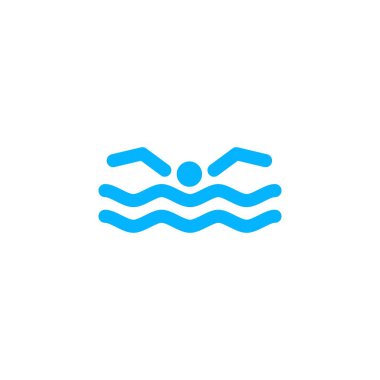 yüzme logosu vektör illüstrasyonu