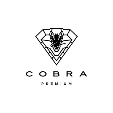 Kobra logo vektör simgesi çizimi elmas şeklinde