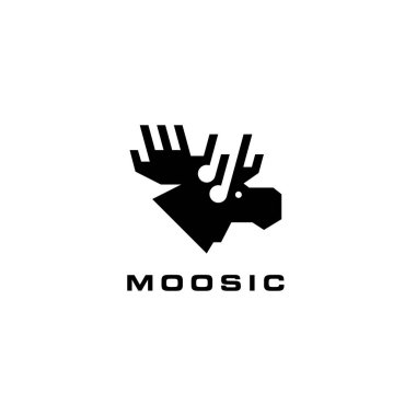Moose müzik logo vektör resimleme
