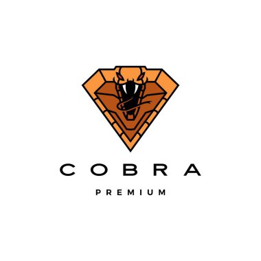 Kobra logo vektör simgesi çizimi elmas şeklinde