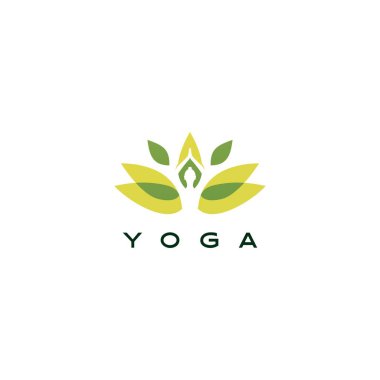 yoga yaprağı lotus logo vektör simgesi illüstrasyonu