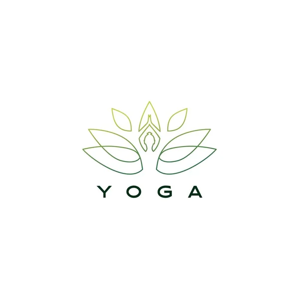 Yogalövlotus logo vektor ikon illustration — Stock vektor