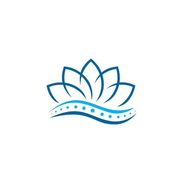 Logo chiropratique lotus colonne vertébrale soins de la colonne vertébrale illustration icône vectorielle — Image vectorielle