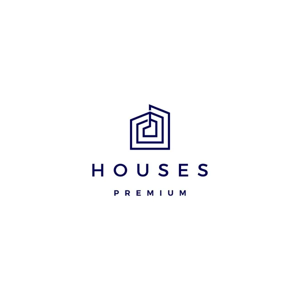 House home mortgage mortgage ön cephesi logo vektör çizelgesi çizgisi monoline — Stok Vektör