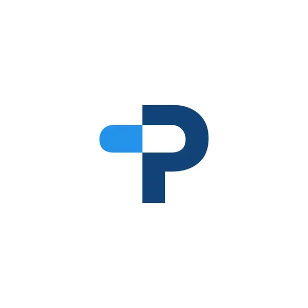 P letter pill logo vector icon illustration — Stock Vector