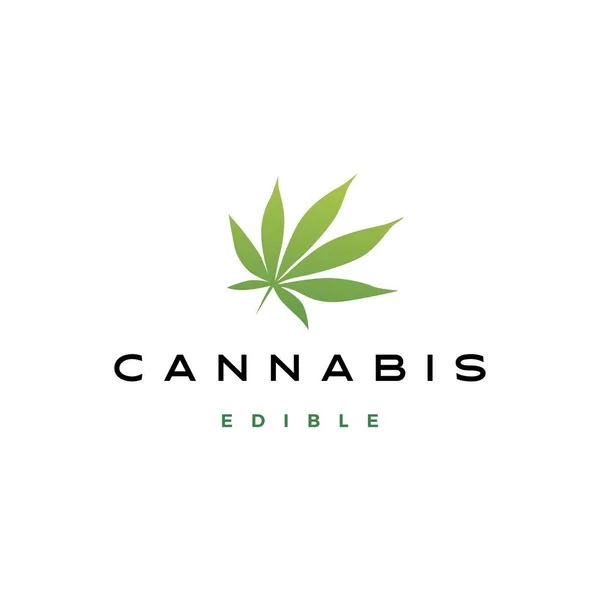 Logotipo de la hoja de cannabis icono del vector ilustración — Archivo Imágenes Vectoriales