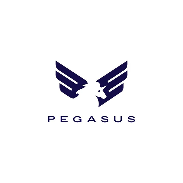 Kůň pegasus jednorožec křídla logo vektorová ikona ilustrace — Stockový vektor
