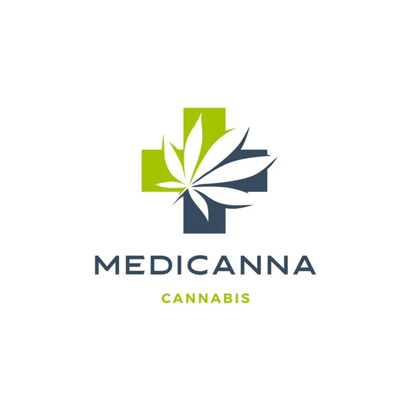 Cannabis medicinal logo vector hoja de cáñamo icono descargar — Archivo Imágenes Vectoriales