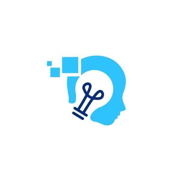 Лампа людської голови думати розумний логотип Векторна ілюстрація — стоковий вектор
