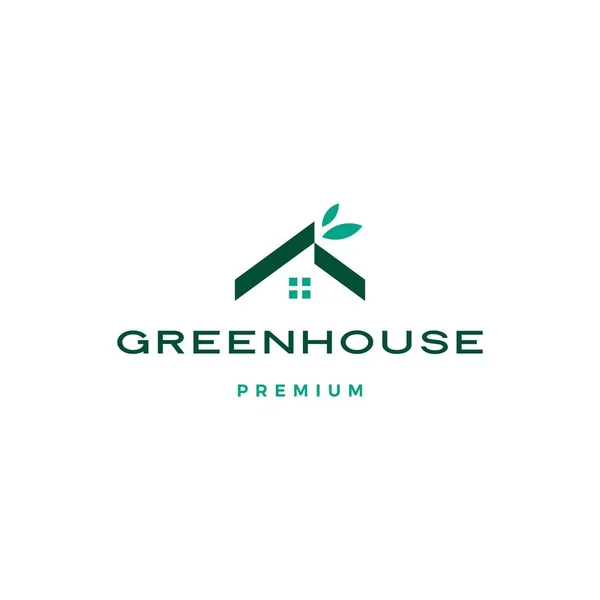 Зелений будинок лист даху логотип Векторна ілюстрація — стоковий вектор