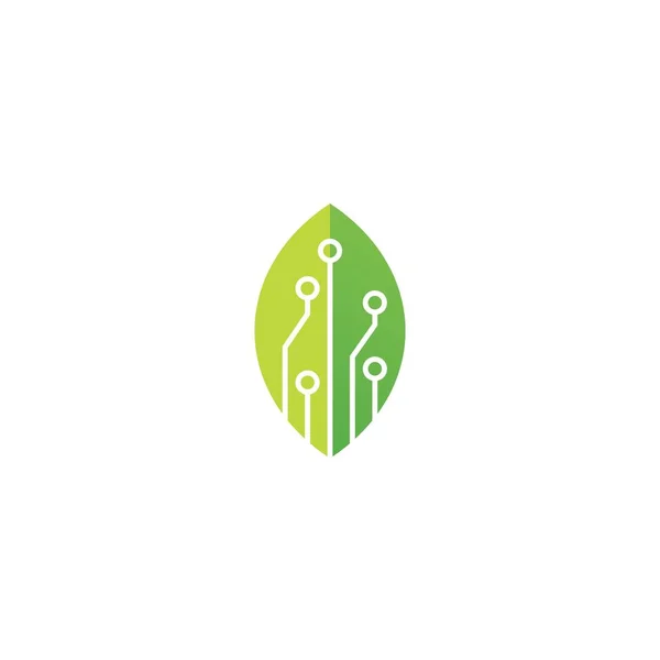 Leaf tech logo vector icon illustration — 스톡 벡터