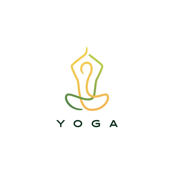 Логотип йоги векторная иконка иконка линии наброска стиль монолина — стоковый вектор