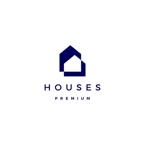 Casa casa arquitecto hipoteca fachada logo vector icono ilustración — Archivo Imágenes Vectoriales