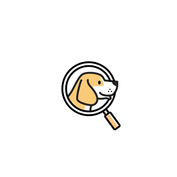 Haustier Hund Suche Logo Vektor Symbol Abbildung — Stockvektor