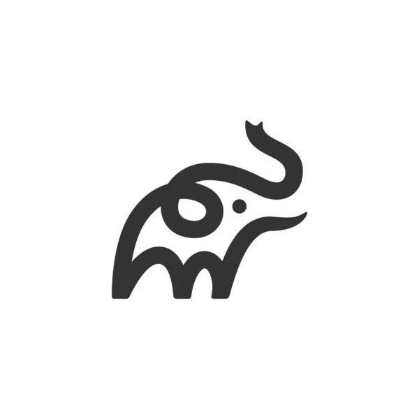 Дитячий маленький слон кубик логотип Векторна ілюстрація — стоковий вектор