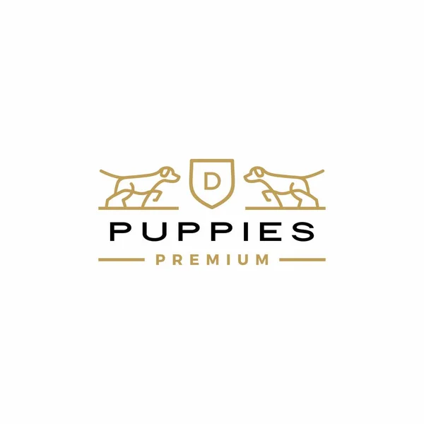 Capa de cachorro de braços logotipo ícone do vetor ilustração —  Vetores de Stock