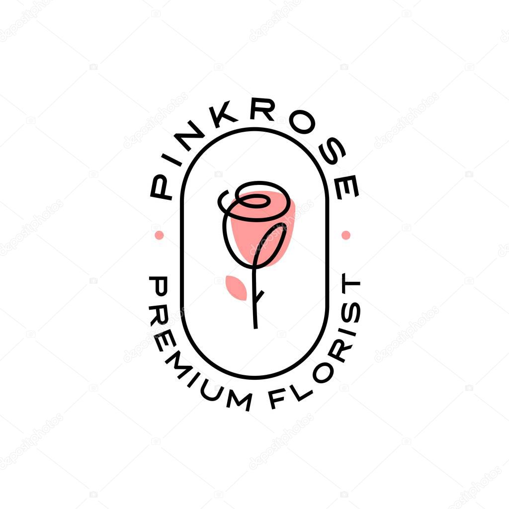 Rose logo flower vector icon illustration