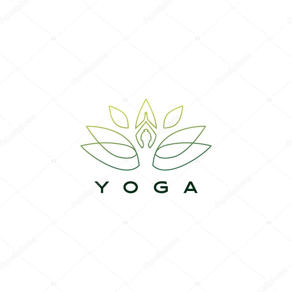 Yoga leaf lotus logo vector icon illustration