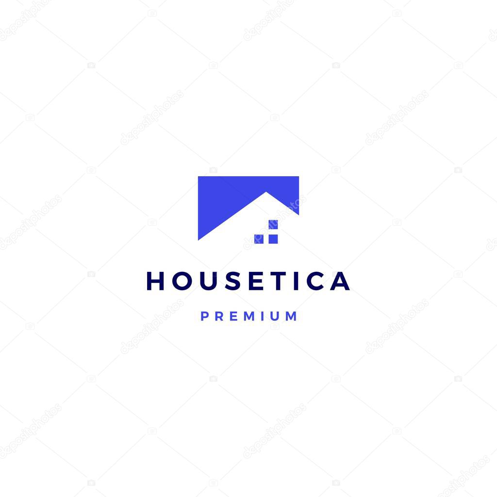 House home mortgage roof architect logo vector icon illustration
