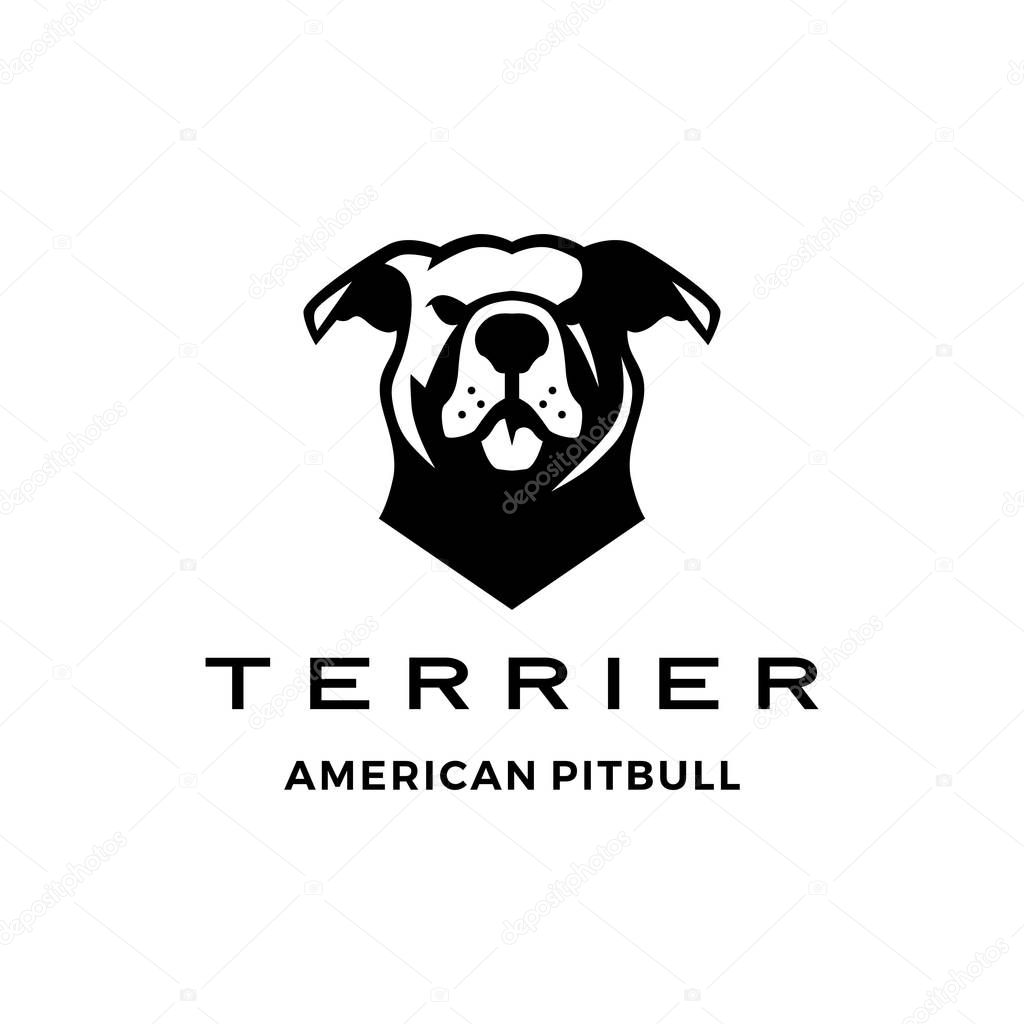 american pit bull pitbull terrier logo vector icon illustration