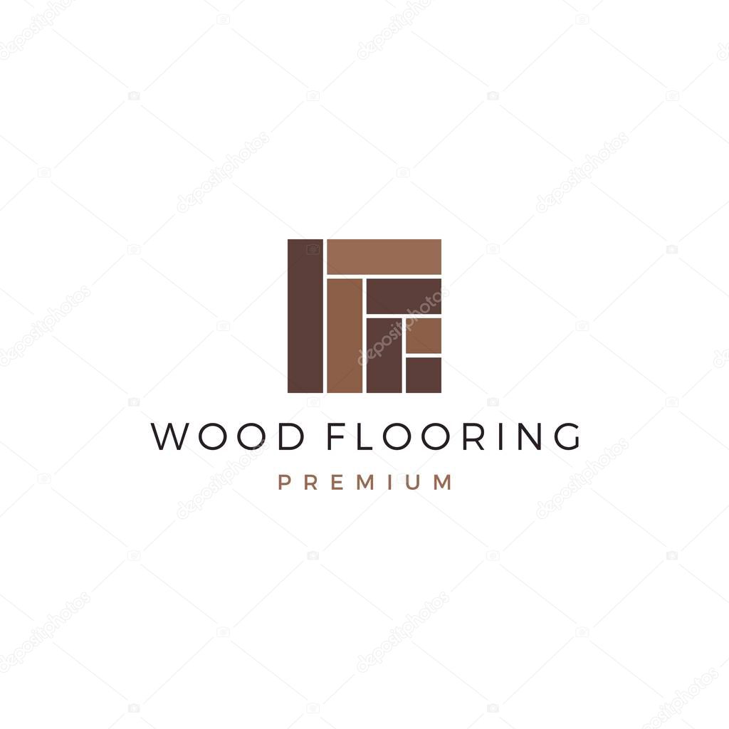 Wood parquet flooring vinyl hardwood granite tile logo vector icon illustration