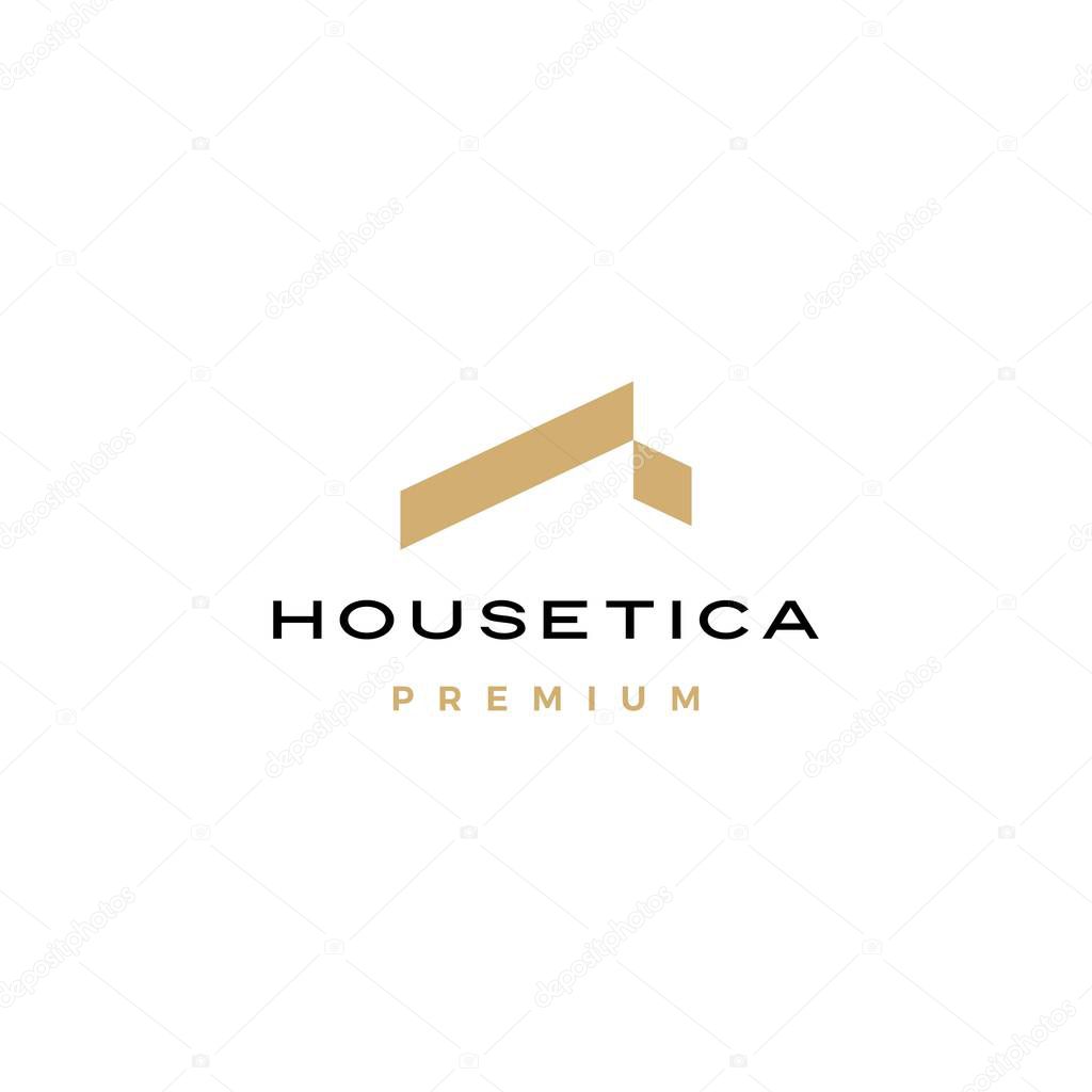 House home mortgage roof architect logo vector icon illustration