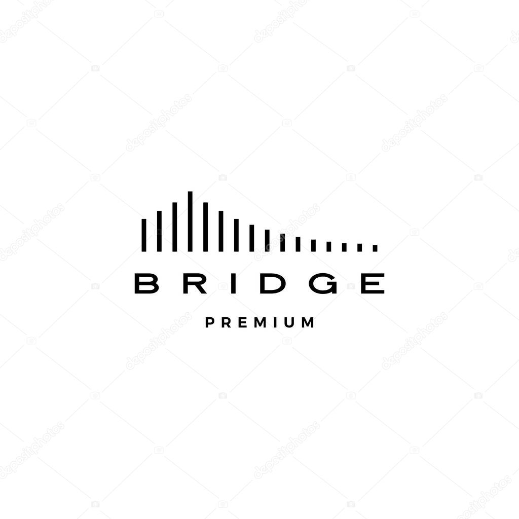 Bridge logo vector icon illustration line outline monoline