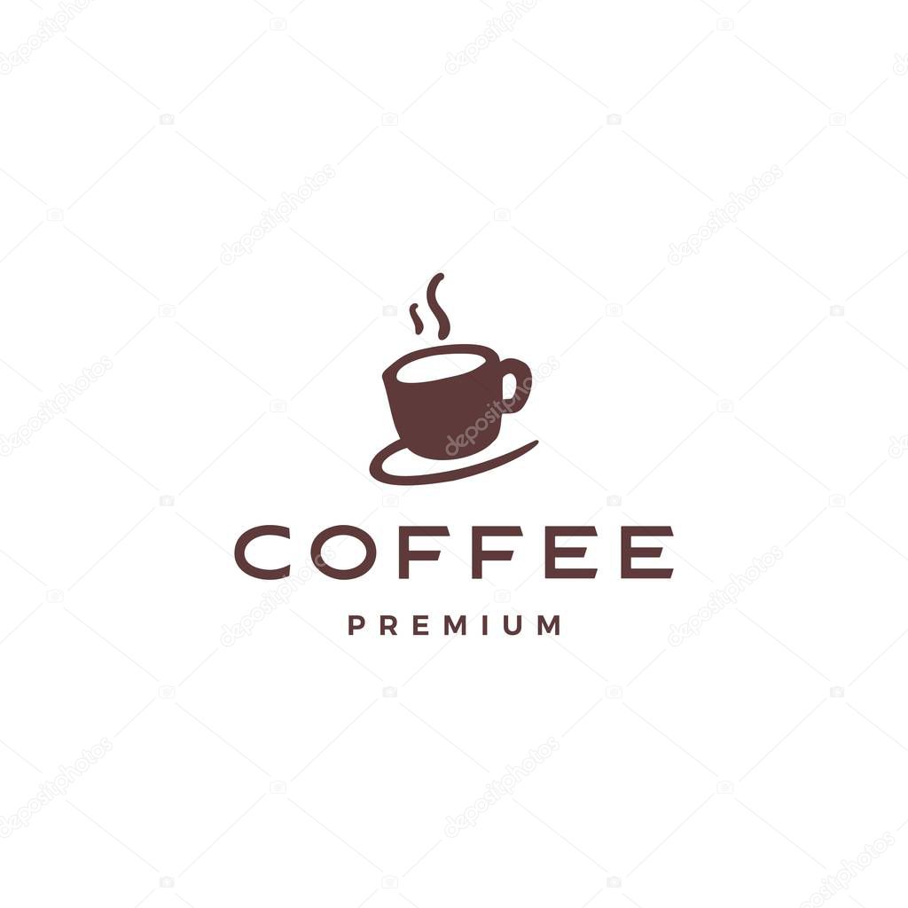 Coffee cup logo vector icon illustration