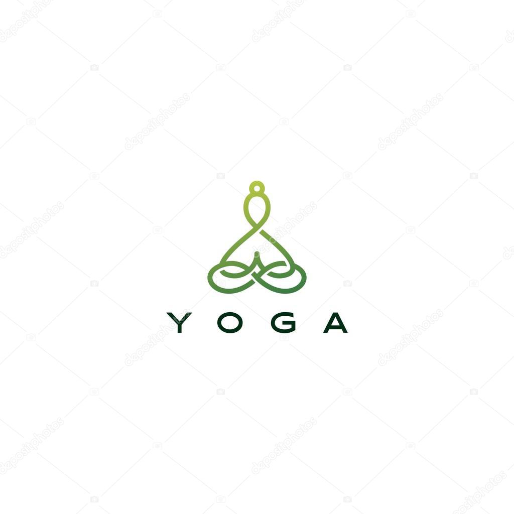 Yoga logo vector icon illustration line outline monoline style