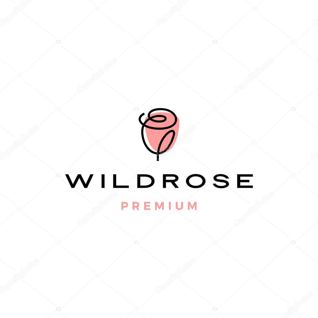 Rose logo flower vector icon illustration