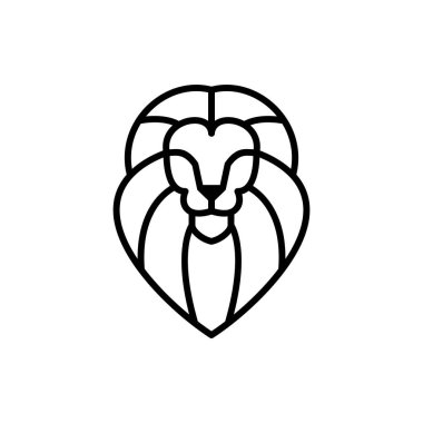 Anahat aslan hat illüstrasyon sembol simge vektör